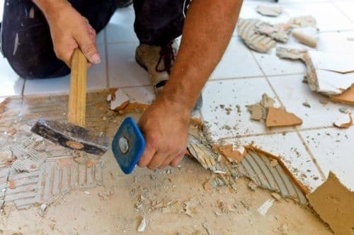 Retirer plancher céramique_removing ceramic flooring