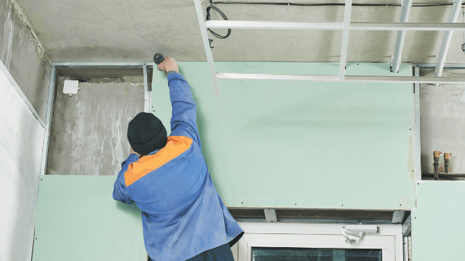 installation feuille de gypse