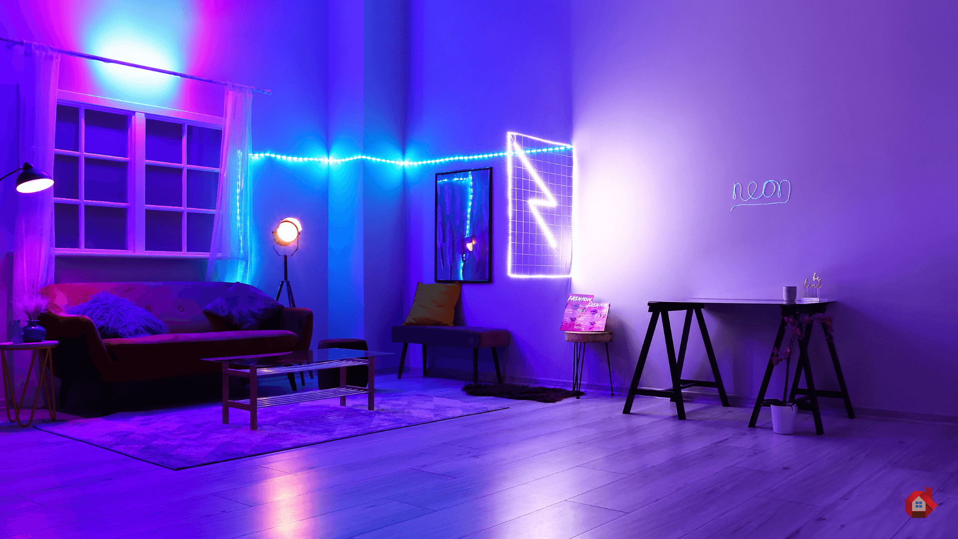 Salon avec led de couleur&nbsp;