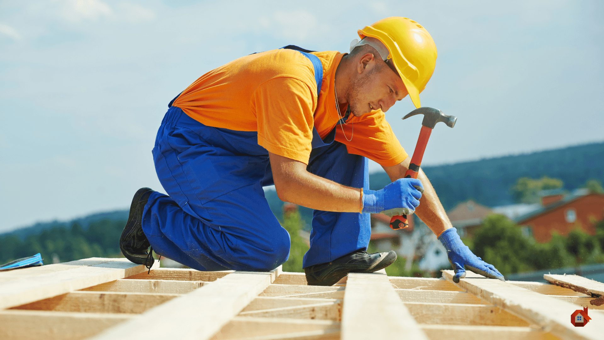 Entrepreneur sur une toiture