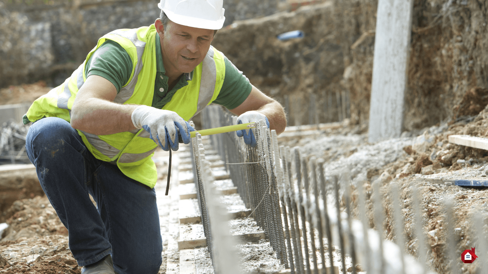 ferrailleur entrain de mesurer&nbsp;