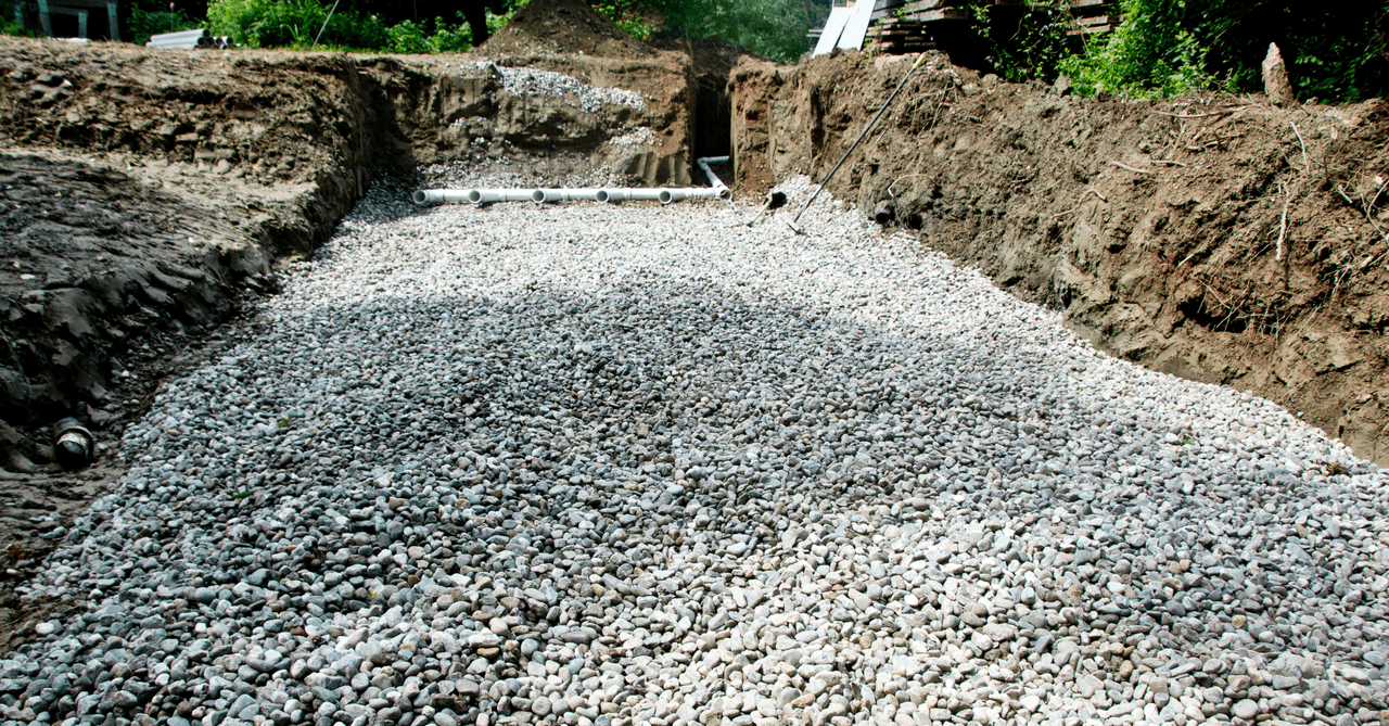 champ d'épuration de la fosse septique