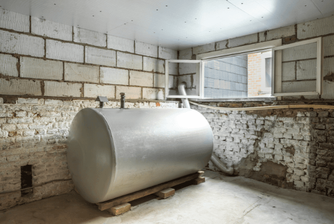 Installation d'un réservoir d'huile de chauffage