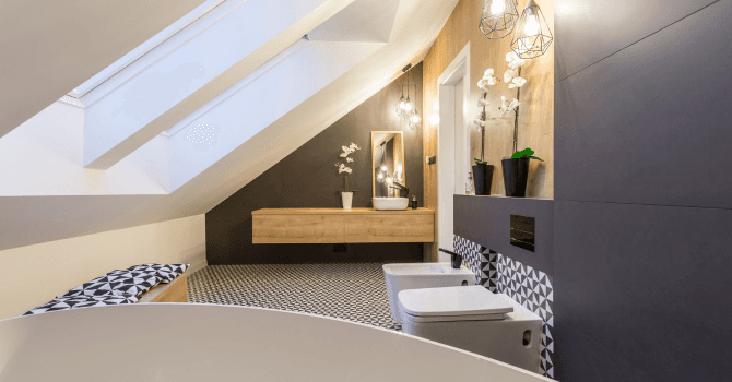 Salle de bain dans grenier