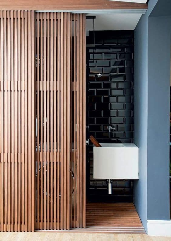 Porte coulissante intérieur minimaliste + rail - Sur Mesure – WoodInd