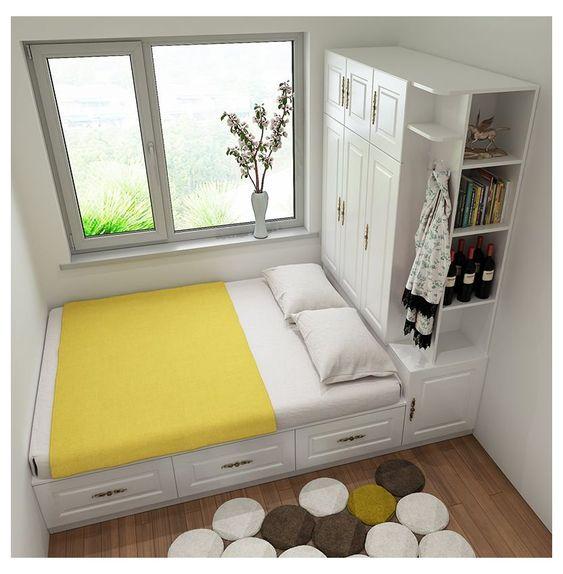 chambre à coucher jaune et blanche_Pinterest