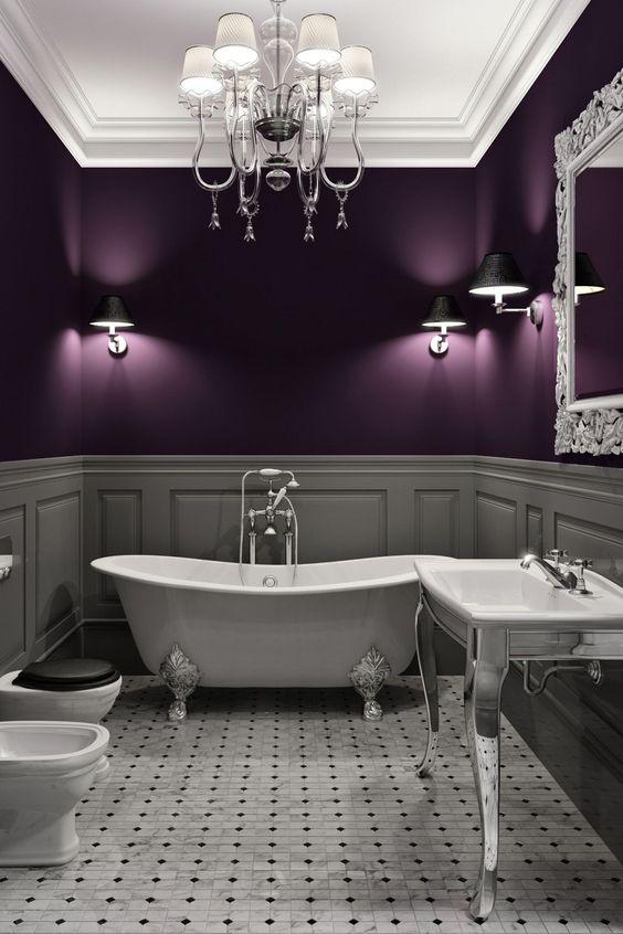 salle de bain mauve