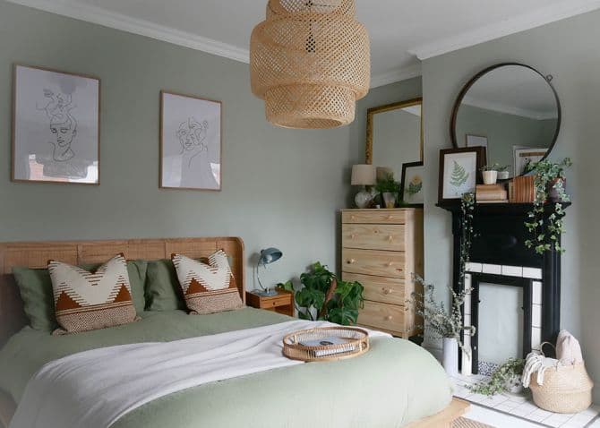 Chambre à coucher peinture vert