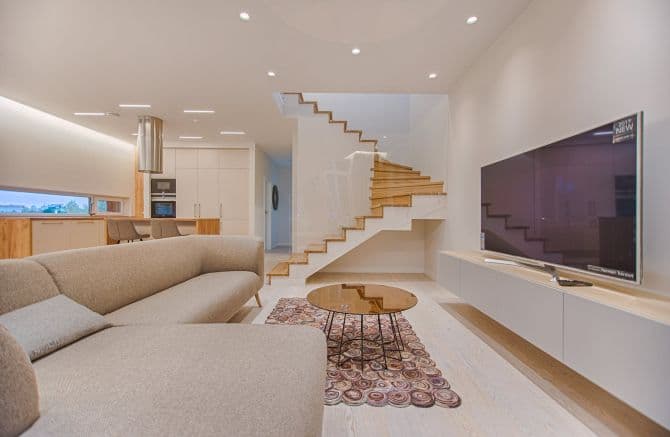 salon avec escalier_7 modèles de design d’escalier pour votre maison  