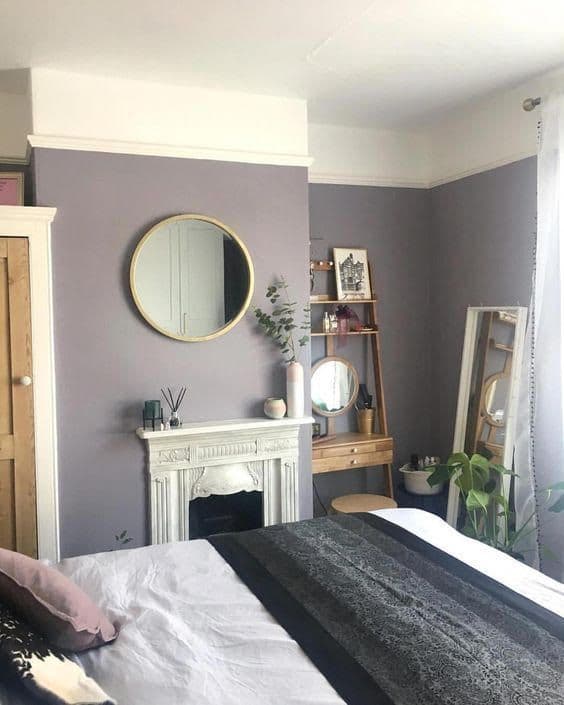 Chambre à coucher peinture lilas