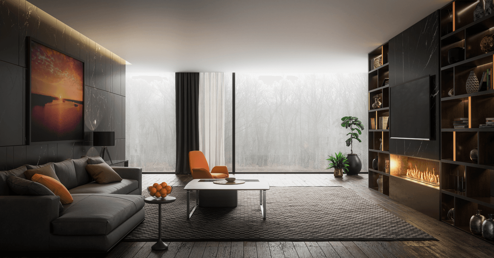 tapis déco pour un salon moderne