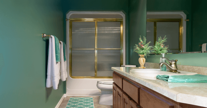 Salle de bain pistache