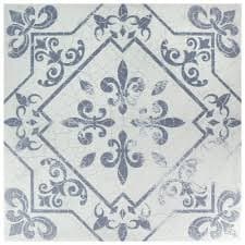 Vintage blue and white tile