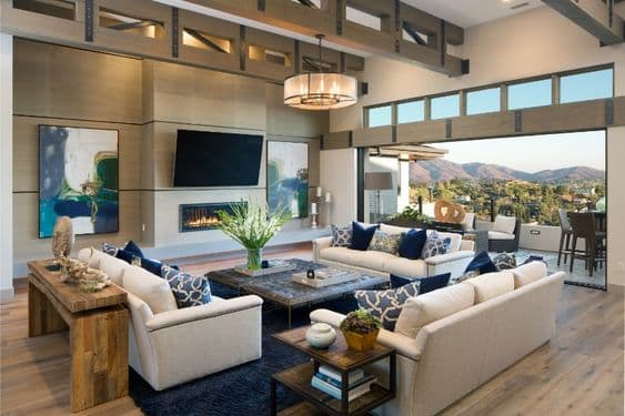 Cinéma maison dans une salle familiale_10 exemples d'aménagements de salles familiales