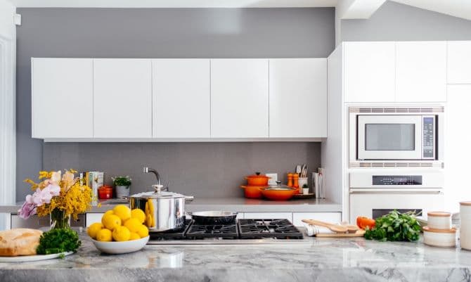 white kitchen_What Are the Standard Dimensions of a Kitchen Countertop?