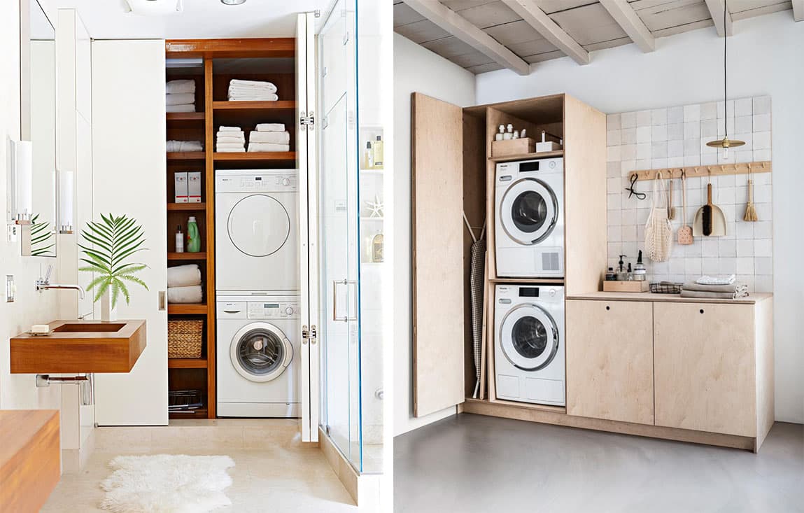 salle de lavage dissimulée_10 exemples d'espaces de rangement intérieur pratiques