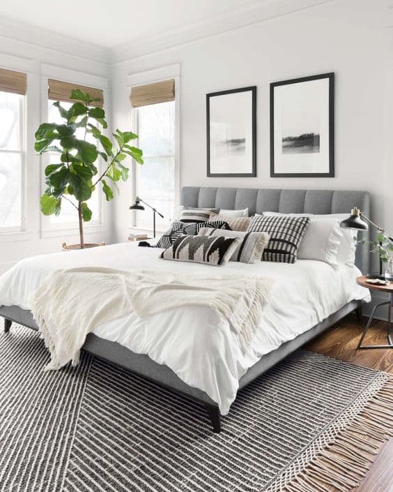 black-and-white bedroom